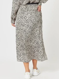 Pebble Spot Print Skirt - Natural/Black