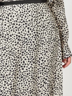 Pebble Spot Print Skirt - Natural/Black
