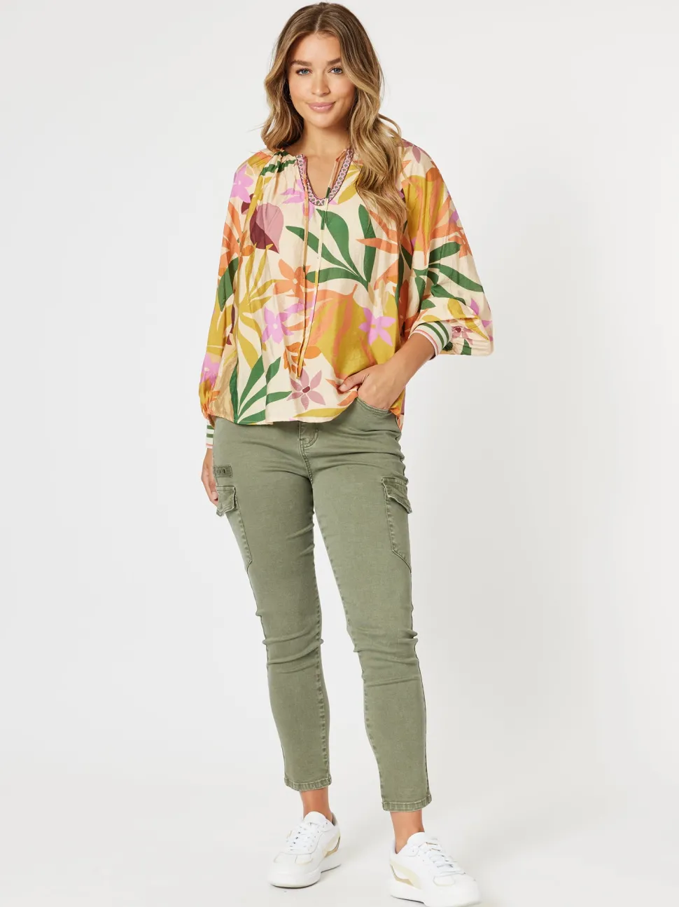 Promenade Floral Print Top - Multi