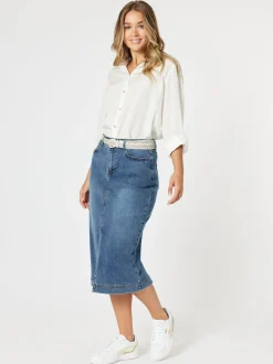 Republic Split Skirt - Denim