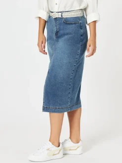 Republic Split Skirt - Denim