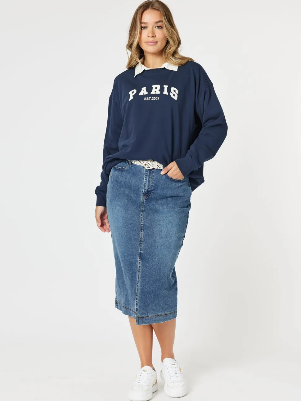 Republic Split Skirt - Denim