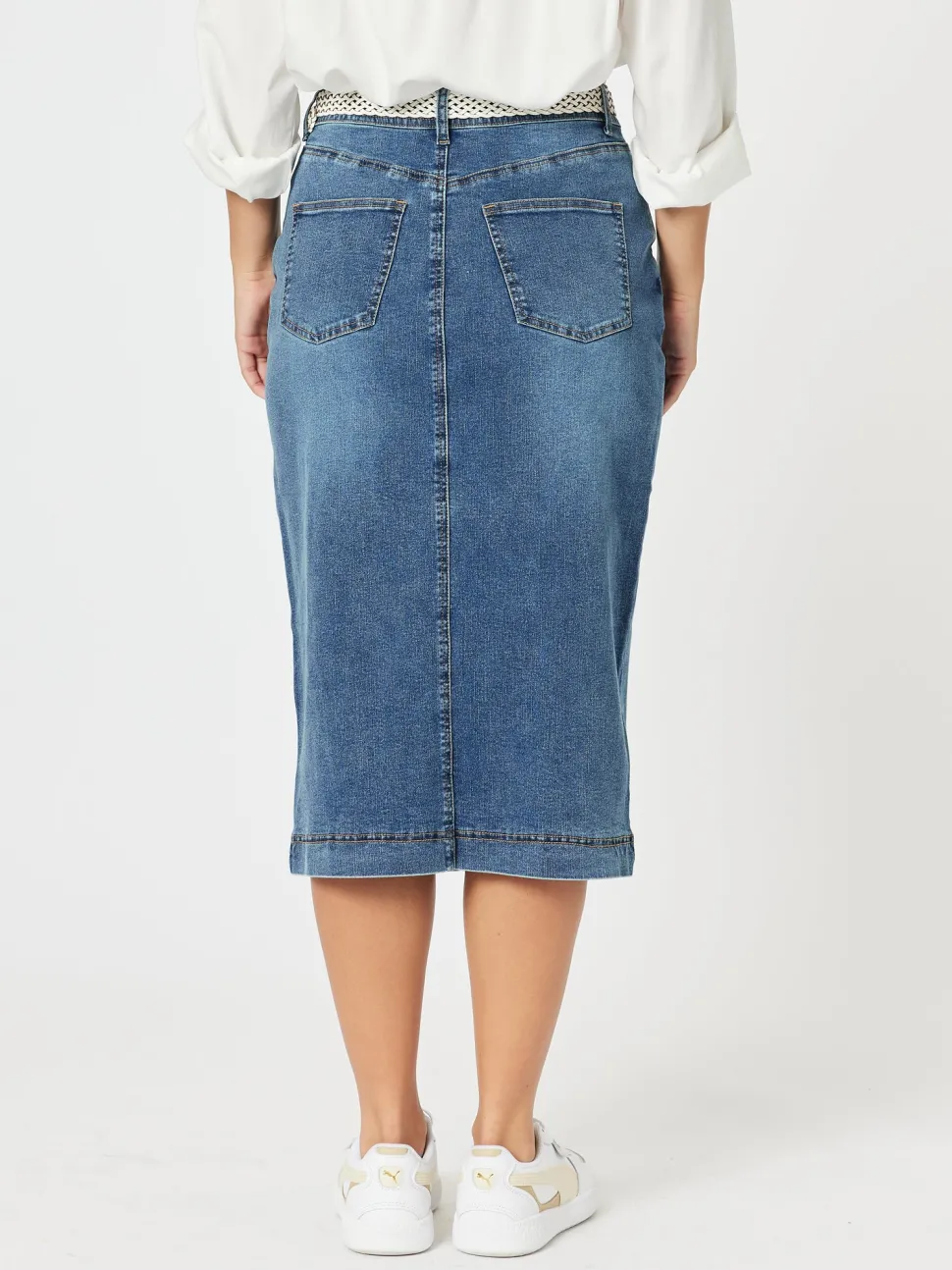Republic Split Skirt - Denim