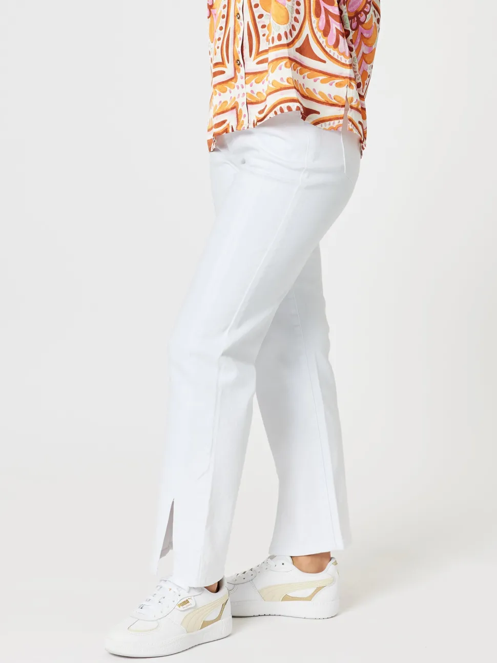 Republic Straight Leg Split Jean - White