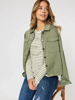 Retro Denim Jacket - Khaki