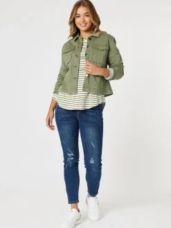 Retro Denim Jacket - Washed Khaki