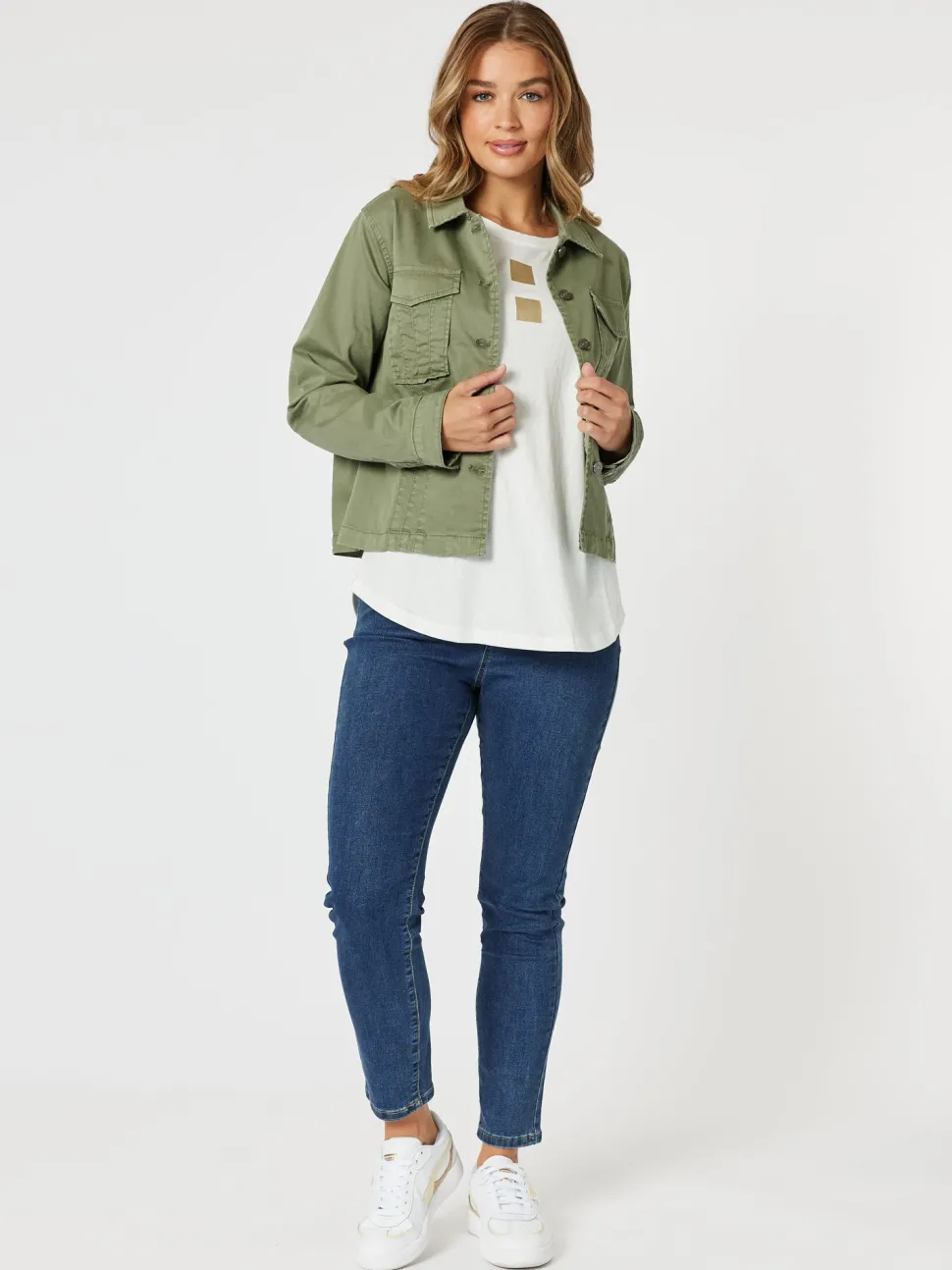 Retro Denim Jacket - Washed Khaki