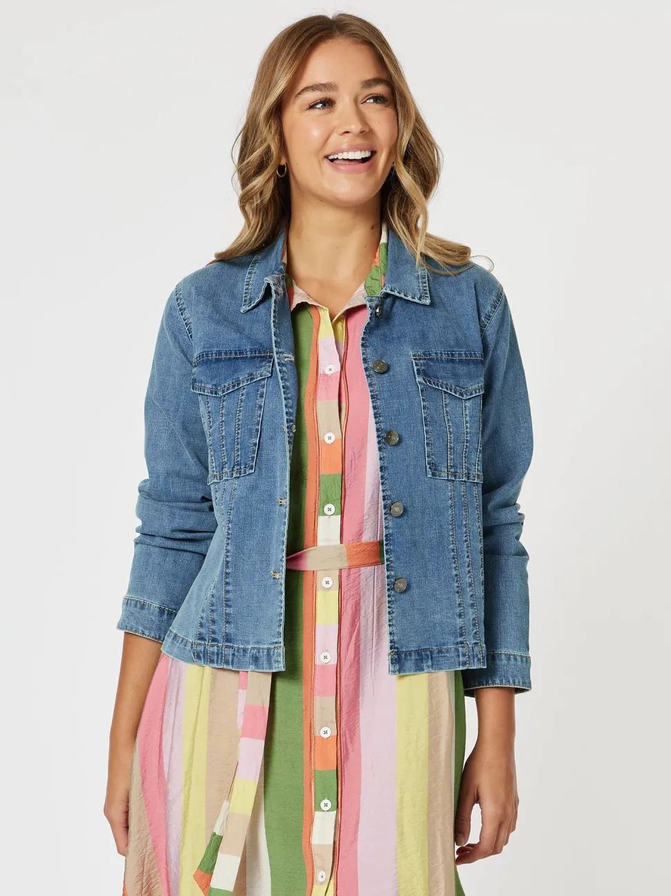 Retro Denim Jacket - Washed Denim