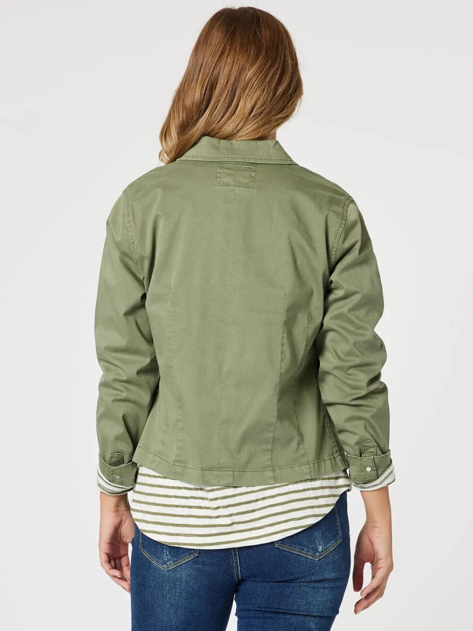 Retro Denim Jacket - Washed Khaki