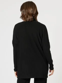 Ribbed Lounge Cardigan - Black