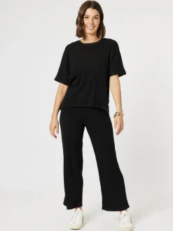 Ribbed Lounge Pant - Black