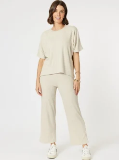 Ribbed Lounge Pant - Natural