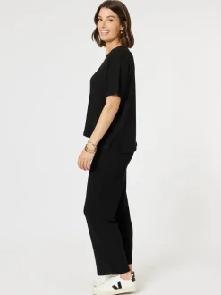 Ribbed Lounge Top - Black