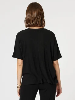 Ribbed Lounge Top - Black