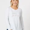 Rose All Day Long Sleeve Top - White