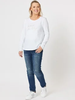 Rose All Day Long Sleeve Top - White