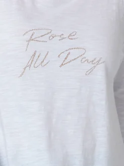 Rose All Day Long Sleeve Top - White