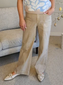 Sabrina Wide Leg Jean - Natural