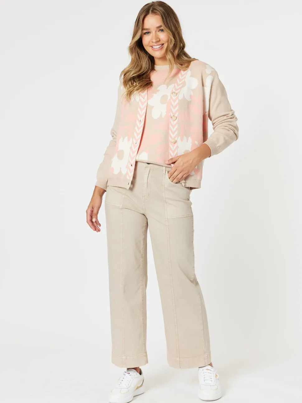 Sabrina Wide Leg Jean - Natural
