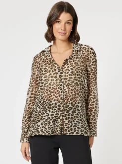 Safari Print Sheer Shirt - Animal