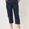 Santorini Cotton Capri Pant - Navy