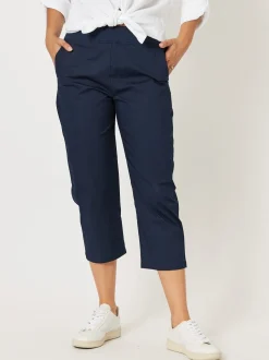 Santorini Cotton Capri Pant - Navy