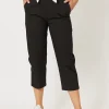 Santorini Cotton Capri Pant - Black