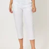 Santorini Cotton Capri Pant - White
