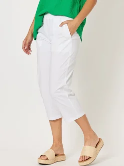 Santorini Cotton Capri Pant - White