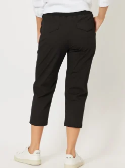 Santorini Cotton Capri Pant - Black
