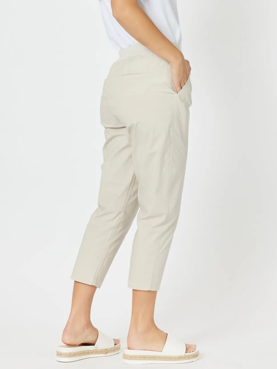 Santorini Cotton Capri Pant - Stone
