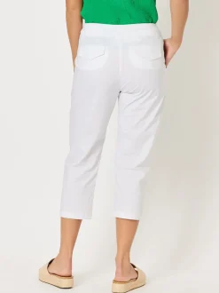 Santorini Cotton Capri Pant - White