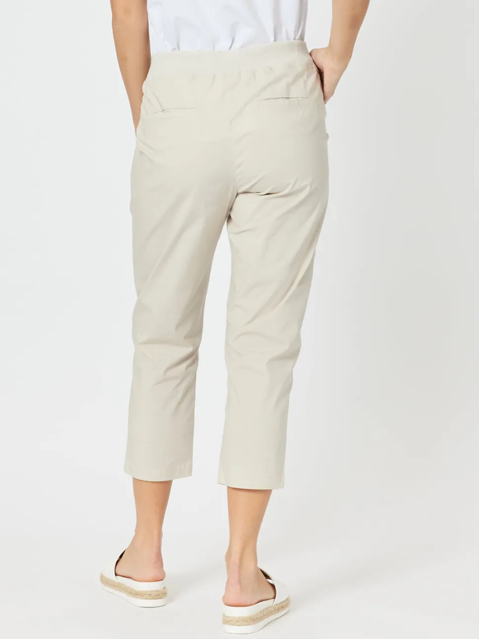 Santorini Cotton Capri Pant - Stone