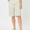 Santorini Cotton Pull On Shorts - Stone