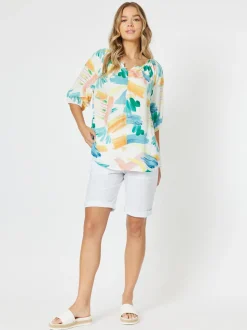 Santorini Cotton Pull On Short - White