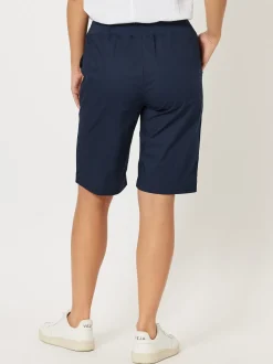 Santorini Cotton Pull On Shorts - Navy