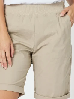 Santorini Cotton Pull On Shorts - Natural