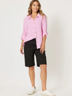 Santorini Cotton Pull On Shorts - Black