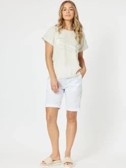Santorini Cotton Pull On Short - White