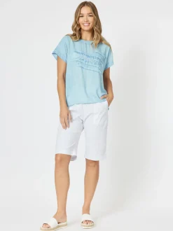 Santorini Cotton Pull On Short - White
