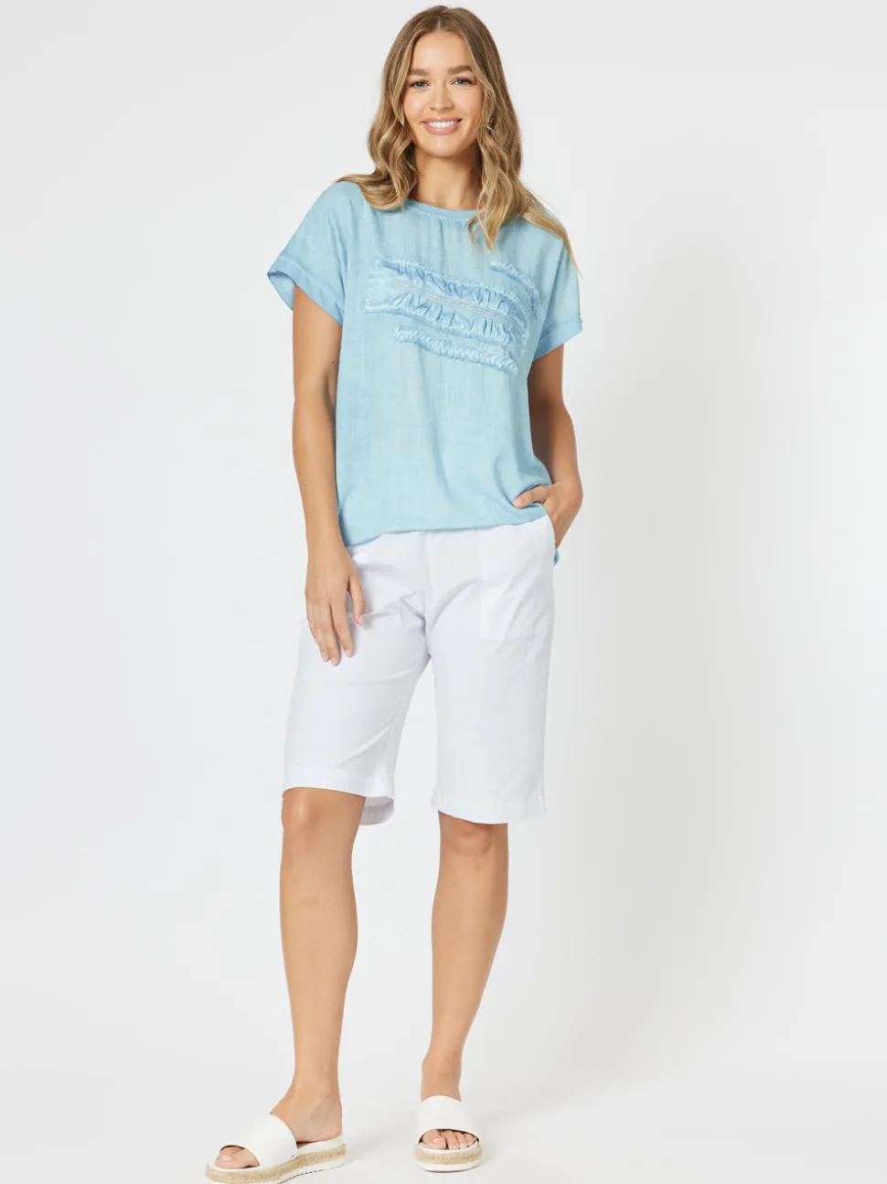 Santorini Cotton Pull On Short - White
