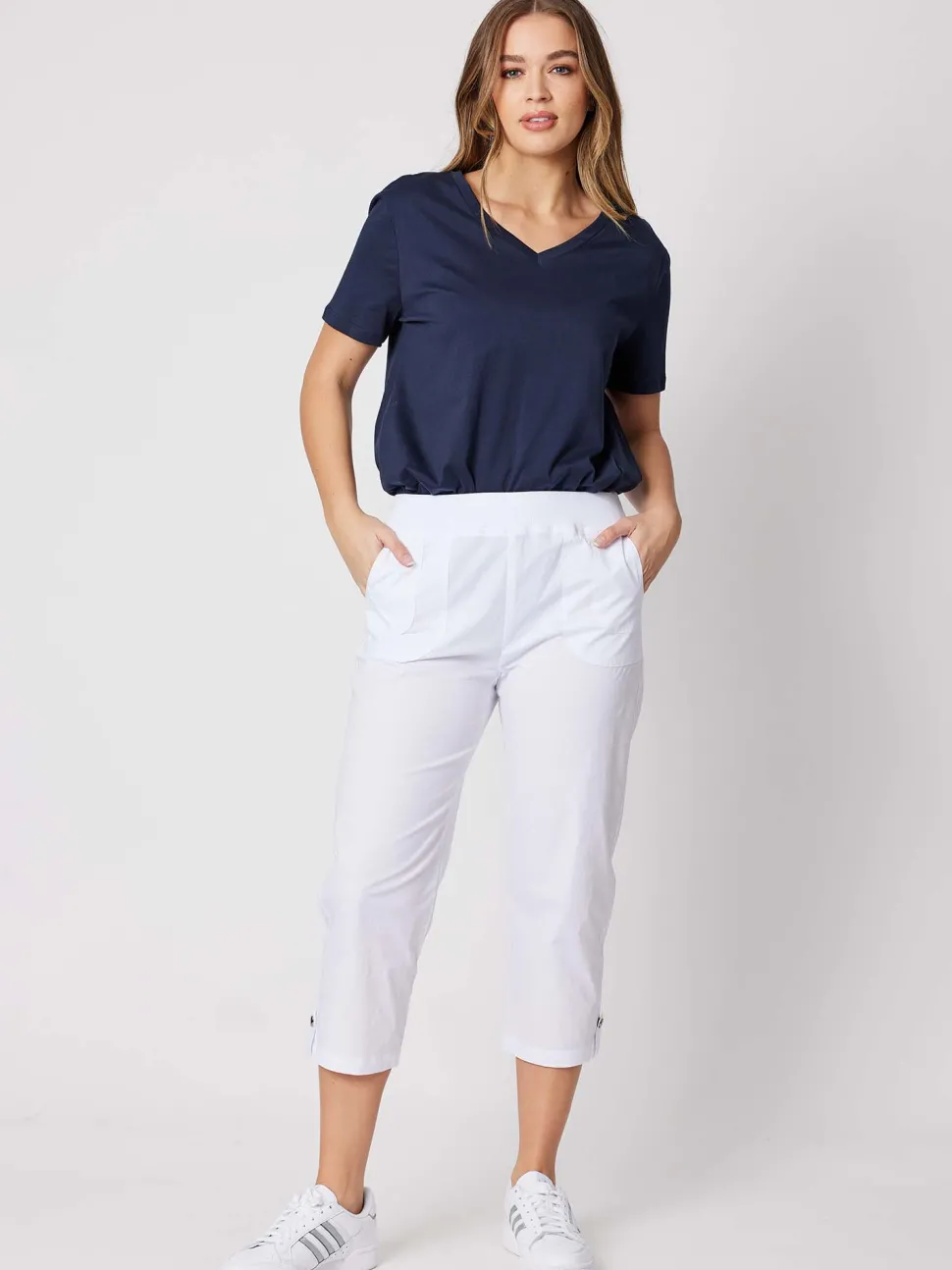 Santorini Cropped Pant - White