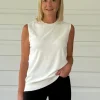Shelly Sleeveless Knit Top - White