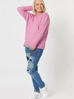 Sofia Patch Slim Leg Jean - Denim