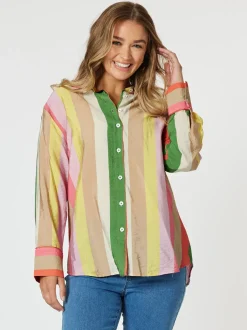 Spice Stripe Print Shirt - Spice