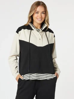 Spliced Zip Sweatshirt - Black/Chalk