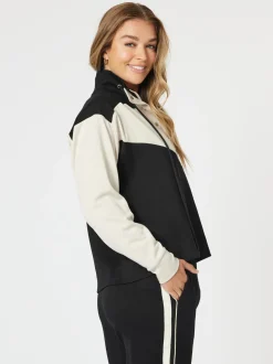 Spliced Zip Sweatshirt - Black/Chalk