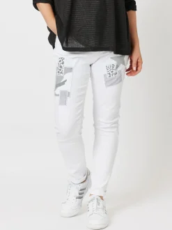 Stella Patch High Rise Slim Leg Jean - White