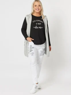 Stella Patch High Rise Slim Leg Jean - White