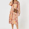 Studio Button Floral Print Dress - Fig